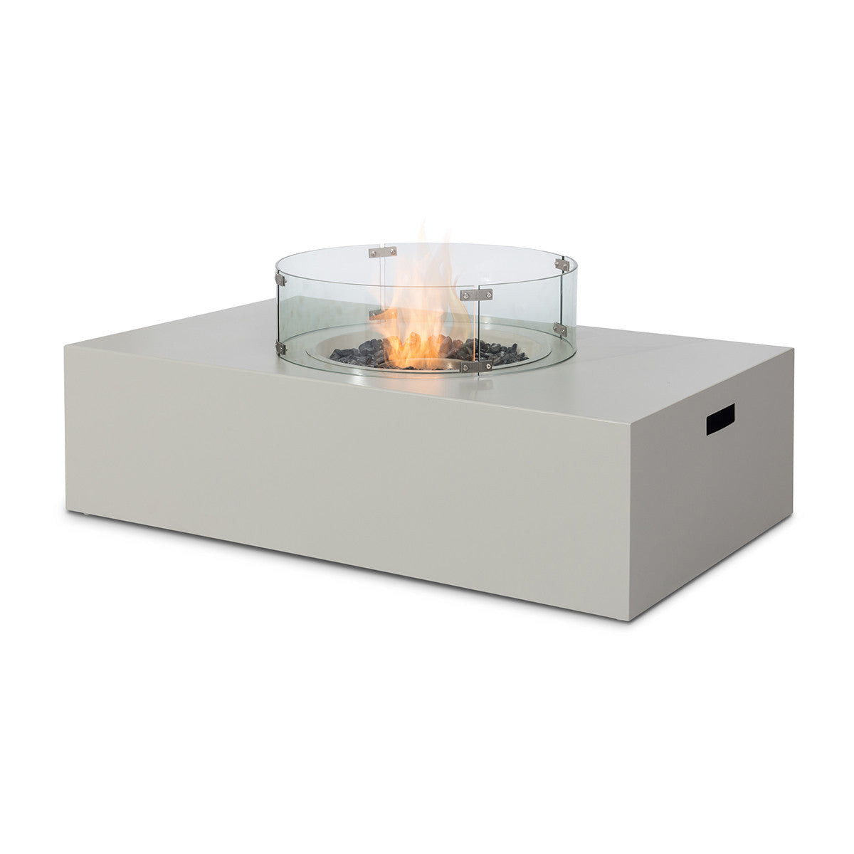 Maze Pebble White Outdoor Fire Pit Coffee Table Rectangle